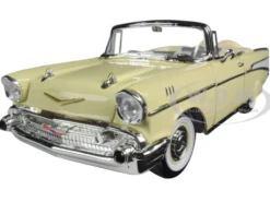 1957 Chevrolet Bel Air Convertible Cream 1/18 Diecast Model Car Road Signature 92108