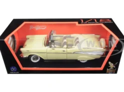 1957 Chevrolet Bel Air Convertible Cream 1/18 Diecast Model Car Road Signature 92108