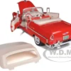 1955 Chevrolet Bel Air Convertible Soft Top Red 1/18 Diecast Car Model Motormax 73184