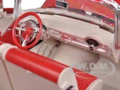 1955 Chevrolet Bel Air Convertible Soft Top Red 1/18 Diecast Car Model Motormax 73184