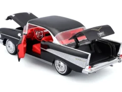 1957 Chevrolet Bel Air Coupe Black with Red Interior