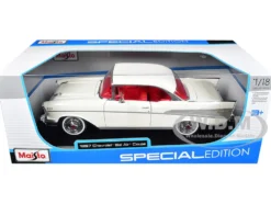 1957 Chevrolet Bel Air Coupe White with Red Interior "Special Edition" Series 1/18 Diecast Model Car by Maisto