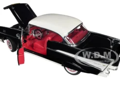 1957 Chevrolet Bel Air Hardtop Black White Top Red Interior 1/18 Diecast Model Car Road Signature 92109