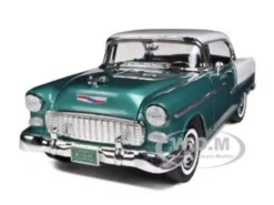 1955 Chevrolet Bel Air Hard Top Green 1/18 Diecast Car Model Motormax 73185