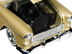 1955 Chevrolet Bel Air Lowrider Hard Top Beige Metallic and Black Get Low Series 1/24 Diecast Car Model Motormax 79031BE