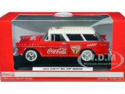 1955 Chevrolet Bel Air Nomad Red White Top Coca-Cola 1/24 Diecast Model Car Motor City Classics 424057