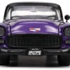 1955 Chevrolet Bel Air #24 Purple Metallic and Matt Black "Bigtime Muscle" Series 1/24 Diecast Model Car by Jada