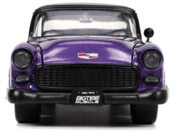 1955 Chevrolet Bel Air #24 Purple Metallic and Matt Black "Bigtime Muscle" Series 1/24 Diecast Model Car by Jada