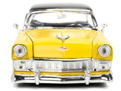 1956 Chevrolet Bel Air Yellow and Black "Bigtime Muscle" Series 1/24 Diecast Model Car by Jada