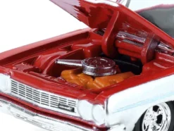 1964 Chevrolet Biscayne Lowrider Silver Metallic and Red Two-Tone