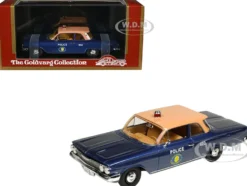 1961 Chevrolet Biscayne "Nassau County Police Department" Blue Metallic with Beige Top Limited Edition to 150 pieces Worldwide 1/43 Model Car by Goldvarg Collection