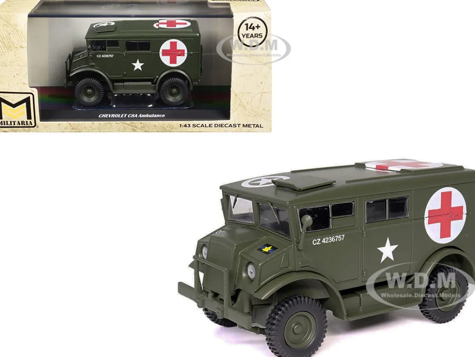 Chevrolet C8A Ambulance Olive Drab "United States Army" 1/43 Diecast Model by Militaria Die Cast