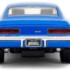 1969 Chevrolet Camaro Blue Metallic with White Stripes "2 Fast 2 Furious" (2003) Movie "Fast & Furious" Series 1/32 Diecast Model Car by Jada