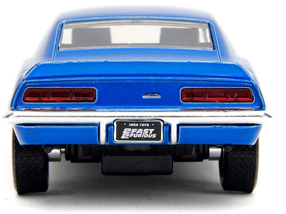 1969 Chevrolet Camaro Blue Metallic with White Stripes "2 Fast 2 Furious" (2003) Movie "Fast & Furious" Series 1/32 Diecast Model Car by Jada