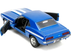 1969 Chevrolet Camaro Blue Metallic with White Stripes