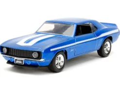 1969 Chevrolet Camaro Blue Metallic with White Stripes