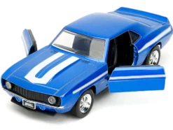 1969 Chevrolet Camaro Blue Metallic with White Stripes