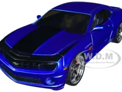2010 Chevrolet Camaro Candy Blue with Black Hood Bigtime Muscle Series 1/24 Diecast Model Car Jada 34209