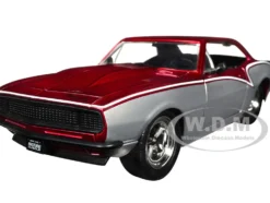 1967 Chevrolet Camaro Candy Red and Silver Metallic Bigtime Muscle Series 1/24 Diecast Model Car Jada 34719