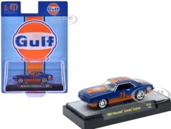 1969 Chevrolet Camaro Custom #20 "Gulf Oil" Dark Blue and Orange Limited Edition to 5500 pieces Worldwide 1/64 Diecast Model Car by M2 Machines