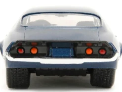 1973 Chevrolet Camaro Dark Blue Metallic with Gray Stripes and Winter Soldier Diecast Figure Marvel Avengers Hollywood Rides Series 1/32 Diecast Model Car Jada 33073