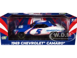 1969 Chevrolet Camaro #5 Kyle Larson "Hendrick Motorsports First Win Tribute" Blue and White with Graphics 1/18 Diecast Model Car by Highway 61