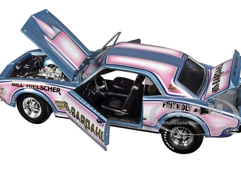 1967 Chevrolet Camaro "Mr. Bardahl Drag Car" Blue Metallic with Red and White Graphics Limited Edition to 312 pieces Worldwide 1/18 Diecast Model Car by ACME