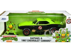 1967 Chevrolet Camaro Offroad Bright Green Matt Black Dirty Version Raphael Diecast Figure Teenage Mutant Ninja Turtles Hollywood Rides Series 1/24 Diecast Model Car Jada 33386