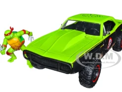 1967 Chevrolet Camaro Offroad Bright Green Matt Black Dirty Version Raphael Diecast Figure Teenage Mutant Ninja Turtles Hollywood Rides Series 1/24 Diecast Model Car Jada 33386