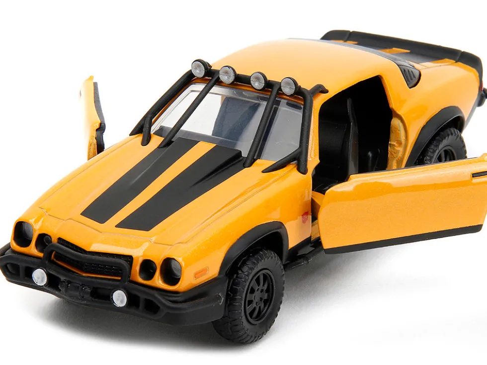 1977 Chevrolet Camaro Off Road Version Yellow Metallic with Black Stripes Transformers Rise of the Beasts 2023 Movie Hollywood Rides Series 1/32 Diecast Model Car Jada 34258