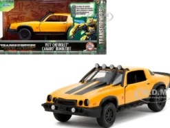 1977 Chevrolet Camaro Off Road Version Yellow Metallic with Black Stripes Transformers Rise of the Beasts 2023 Movie Hollywood Rides Series 1/32 Diecast Model Car Jada 34258