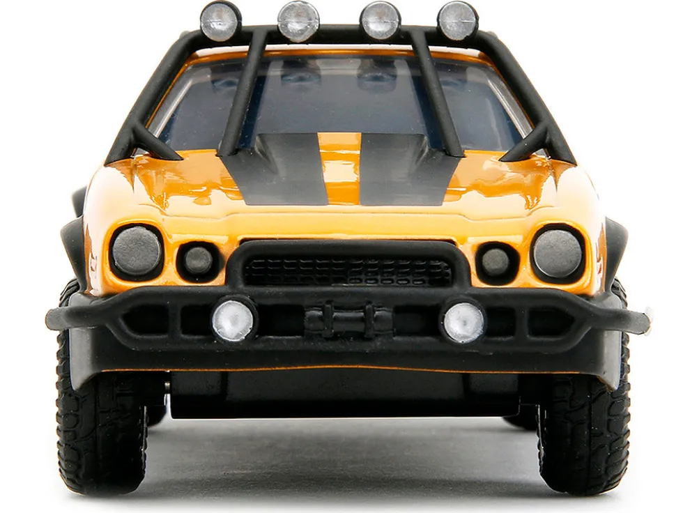 1977 Chevrolet Camaro Off Road Version Yellow Metallic with Black Stripes Transformers Rise of the Beasts 2023 Movie Hollywood Rides Series 1/32 Diecast Model Car Jada 34258