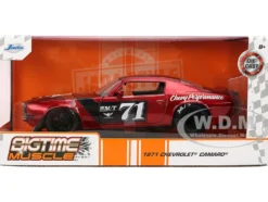 1971 Chevrolet Camaro #71 Red Metallic with Black Stripes "Bigtime Muscle" Series 1/24 Diecast Model Car by Jada