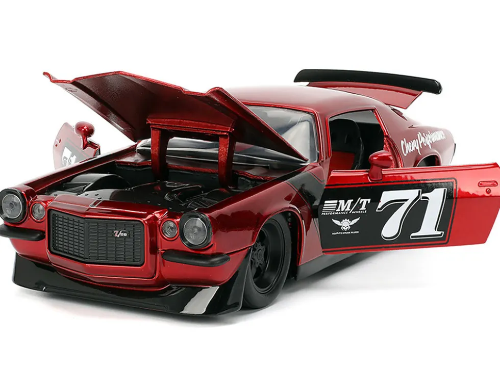1971 Chevrolet Camaro #71 Red Metallic with Black Stripes "Bigtime Muscle" Series 1/24 Diecast Model Car by Jada