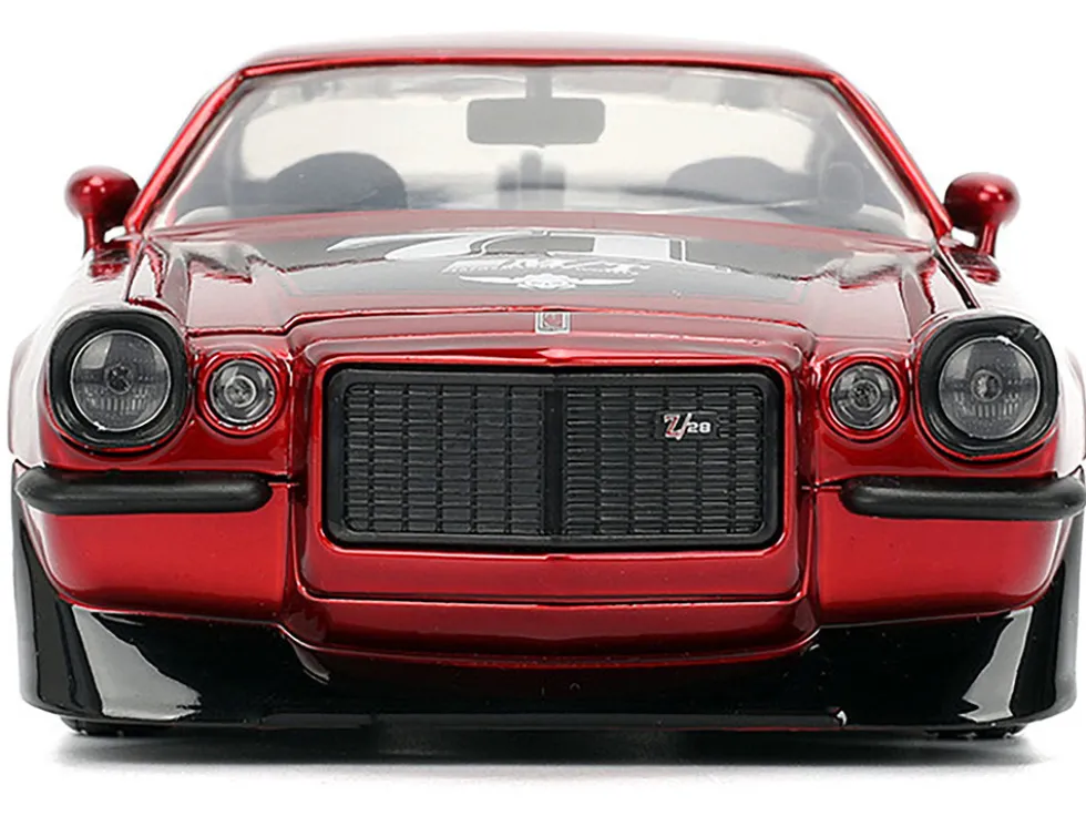 1971 Chevrolet Camaro #71 Red Metallic with Black Stripes "Bigtime Muscle" Series 1/24 Diecast Model Car by Jada
