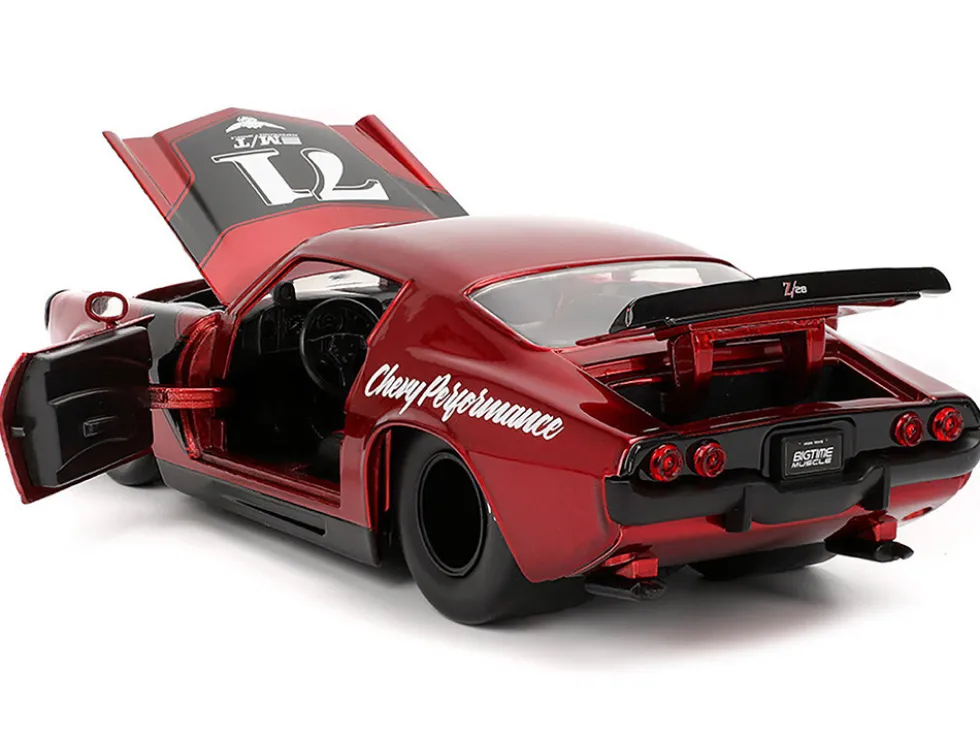 1971 Chevrolet Camaro #71 Red Metallic with Black Stripes "Bigtime Muscle" Series 1/24 Diecast Model Car by Jada