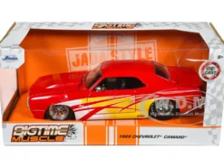 1969 Chevrolet Camaro Red with Graphics BigTime Muscle Series 1/24 Diecast Model Car Jada 35029