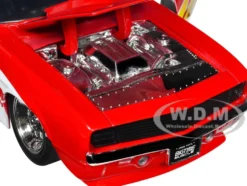 1969 Chevrolet Camaro Red with Graphics BigTime Muscle Series 1/24 Diecast Model Car Jada 35029