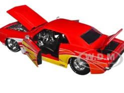 1969 Chevrolet Camaro Red with Graphics BigTime Muscle Series 1/24 Diecast Model Car Jada 35029