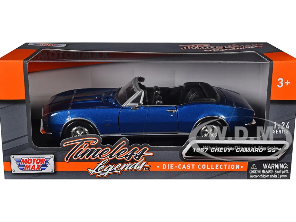 1967 Chevrolet Camaro SS Convertible Blue 1/24 Diecast Car Model Motormax 73301