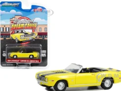1969 Chevrolet Camaro SS Convertible Yellow with Black Stripes 17th Annual Woodward Dream Cruise Featured Heritage Vehicle 2011 Woodward Dream Cruise Series 1 1/64 Diecast Model Car Greenlight 37280B