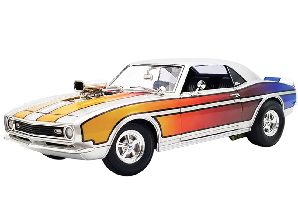 1968 Chevrolet Camaro "Street Machines" Silver Metallic with Graphics Limited Edition to 300 pieces Worldwide 1/18 Diecast Model Car by ACME