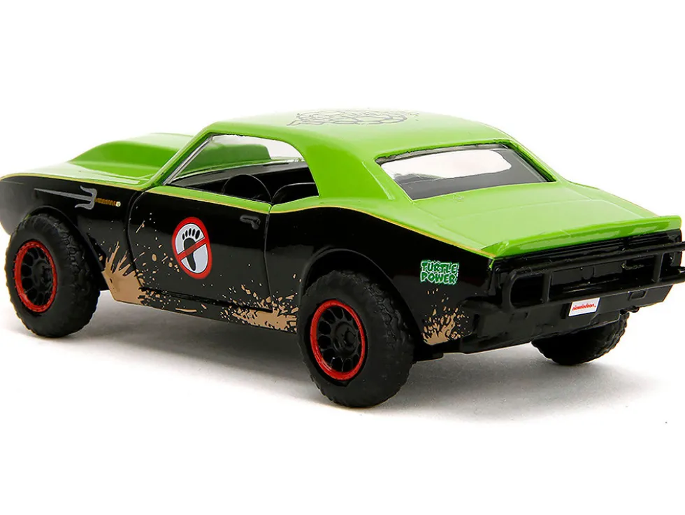 1967 Chevrolet Camaro "Teenage Mutant Ninja Turtles" Black and Green (Dirty) "Hollywood Rides" Series 1/32 Diecast Model Car by Jada