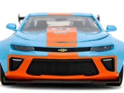 2016 Chevrolet Camaro Widebody #3 Light Blue with Orange Stripes Gulf Oil Wide Body Series 1/24 Diecast Model Car Jada 35209