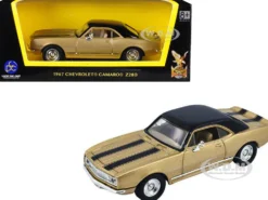 1967 Chevrolet Camaro Z-28 Gold Black Stripes Black Top 1/43 Diecast Model Car Road Signature 94216