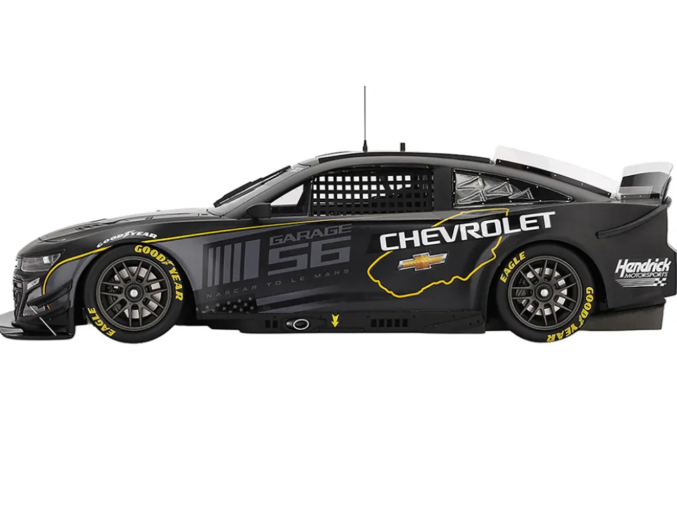 Chevrolet Camaro ZL1 #24 "Hendrick Motorsports Test Car" Matt Black with Graphics 1/18 Model Car by Top Speed