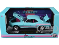 1969 Chevrolet Camaro Z/28 Light Blue with Pink Stripes "Pro Street" Limited Edition to 6250 pieces Worldwide 1/24 Diecast Model Car by M2 Machines