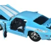 1971 Chevrolet Camaro Z/28 Light Blue White Stripes Bigtime Muscle Series 1/24 Diecast Model Car Jada 34201