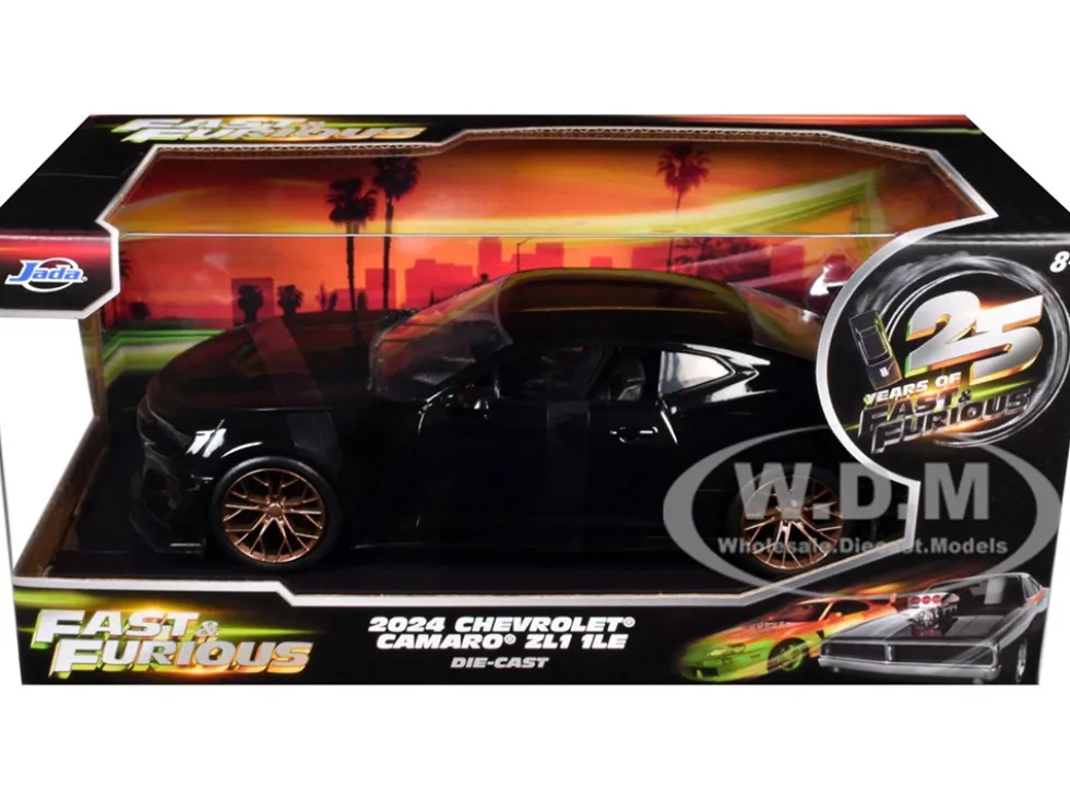 2024 Chevrolet Camaro ZL1 1LE Black "Fast X" (2023) Movie "Fast & Furious 25th Anniversary" Series 1/24 Diecast Model Car by Jada