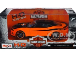 2017 Chevrolet Camaro ZL1 Orange Black Harley Davidson H-D Custom Series 1/24 Diecast Car Model Maisto 32271or